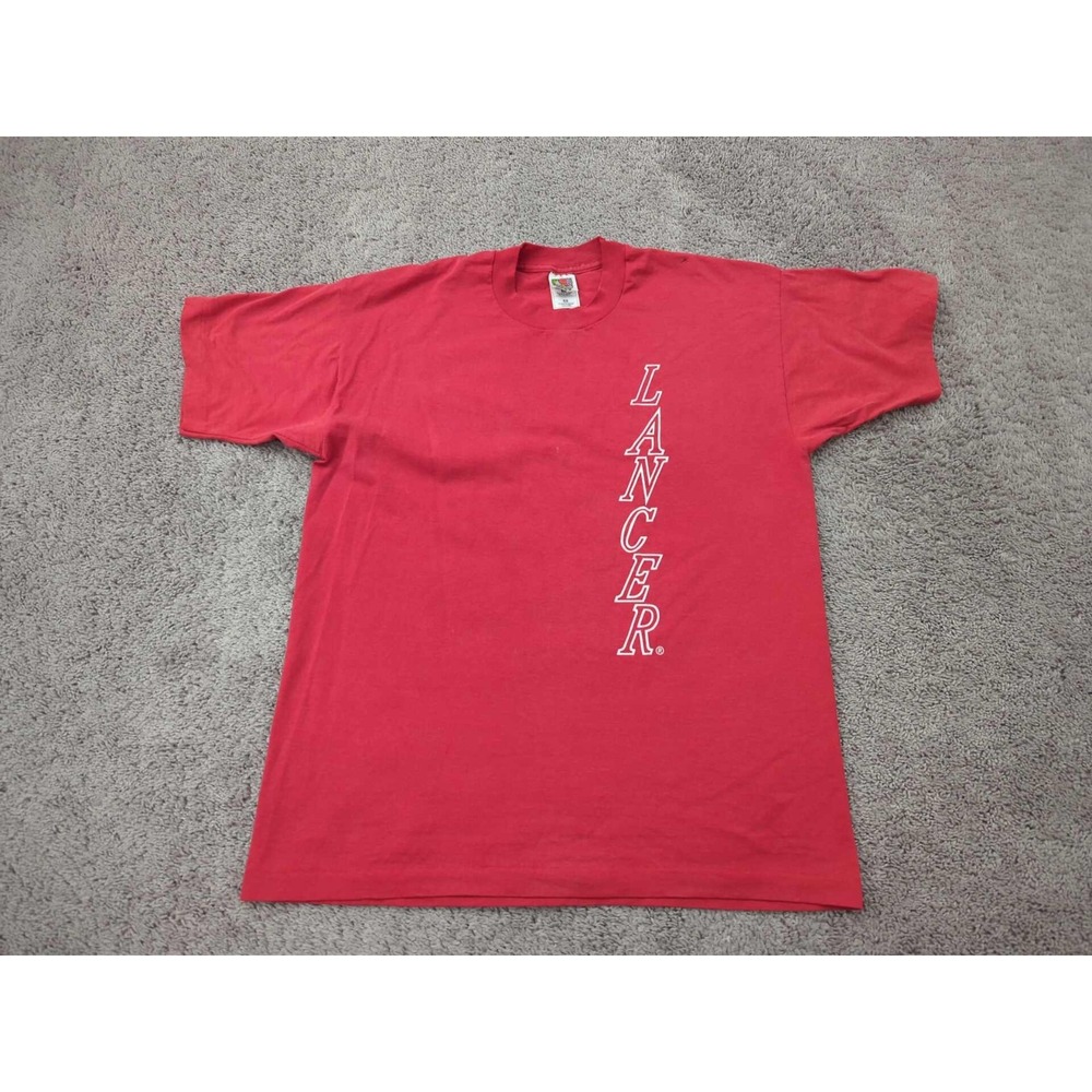 Vintage Lancer T Shirt Mens XL Short Sleeve Fruit of The Loom Best Red